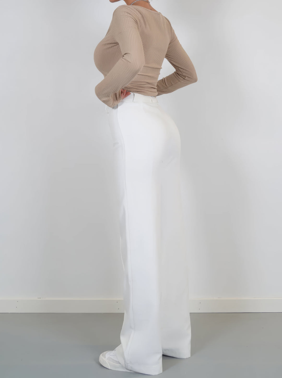 Damen Elegante Hose mit Hochbund (4)