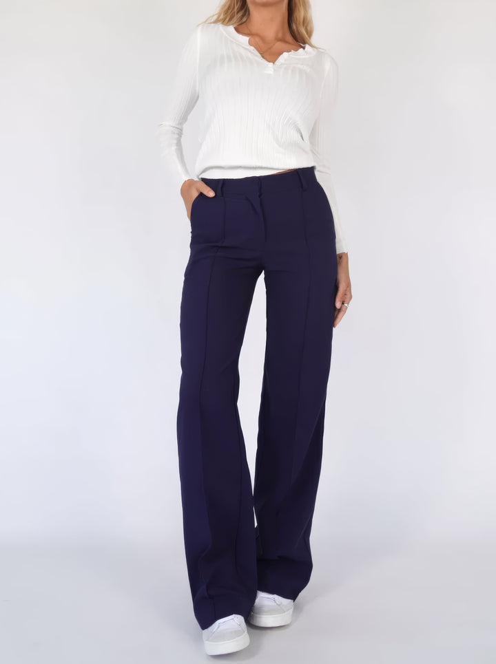 Damen Elegante Hose mit Hochbund in Blau 1