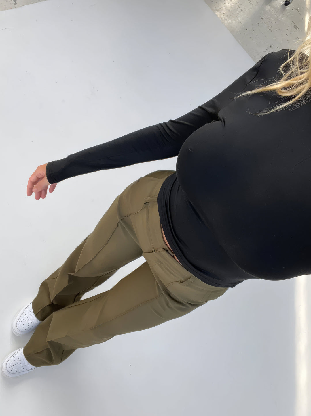 Damen Elegante Hose mit Hochbund in Grün 2