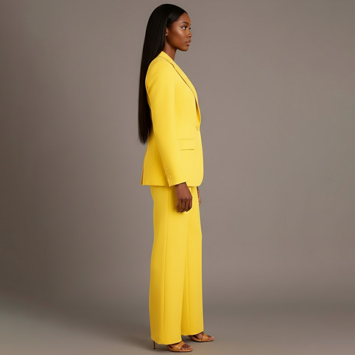 Damen Elegante Jacke für Alltag und Beruf in Gelb 2