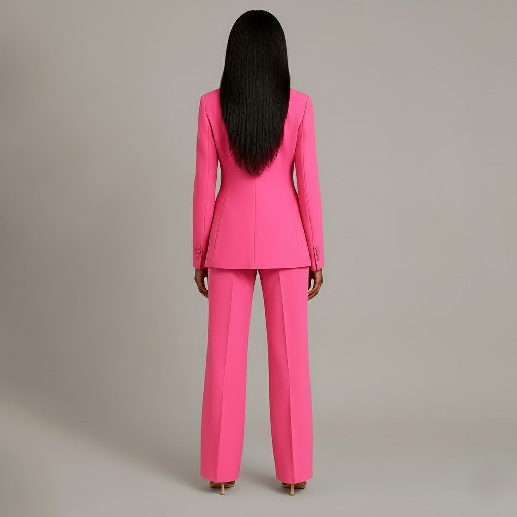 Damen Elegante Jacke für Alltag und Beruf in Rosa 3