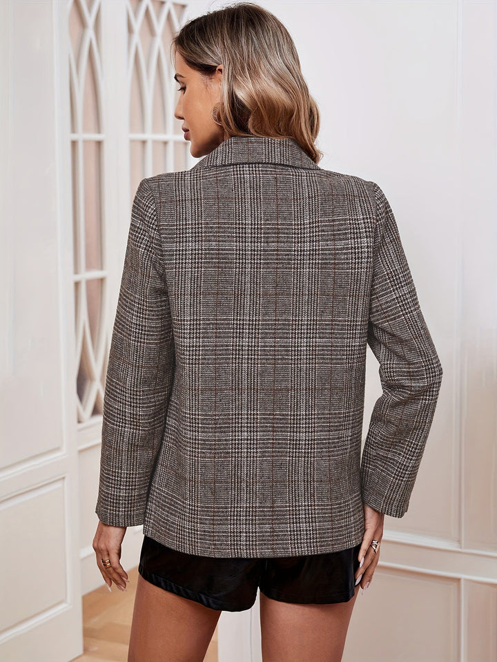 Damen elegante Karo Jacke zum Kombinieren (3)