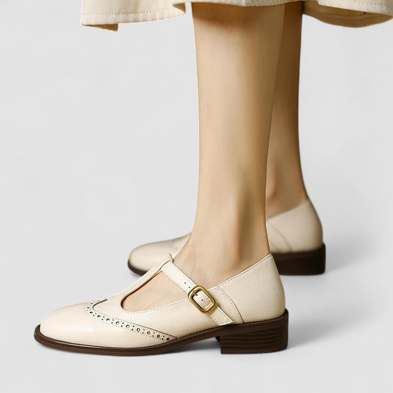 Damen Elegante Orthopädische Mary Janes in Beige