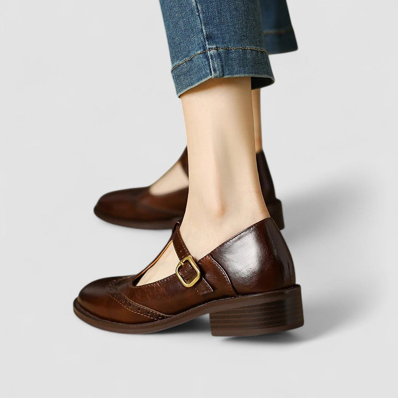 Damen Elegante Orthopädische Mary Janes in Braun
