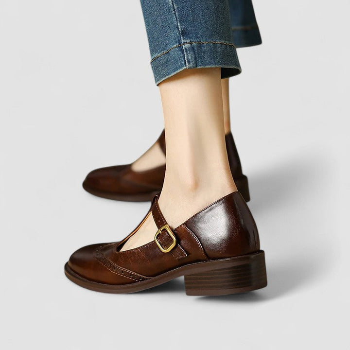 Damen Elegante Orthopädische Mary Janes in Braun