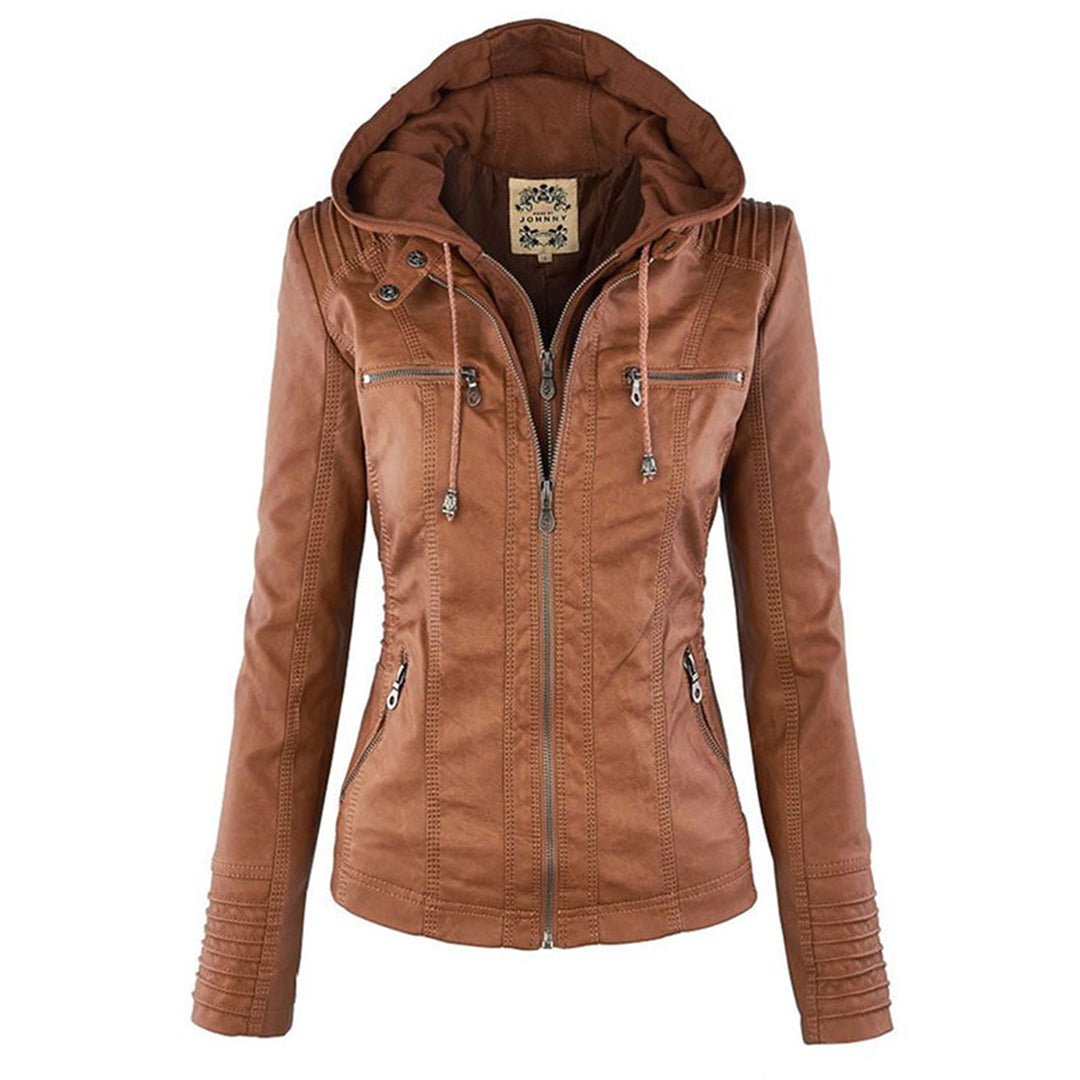 Damen Elegante Thermojacke mit abnehmbarer Kapuze (4)