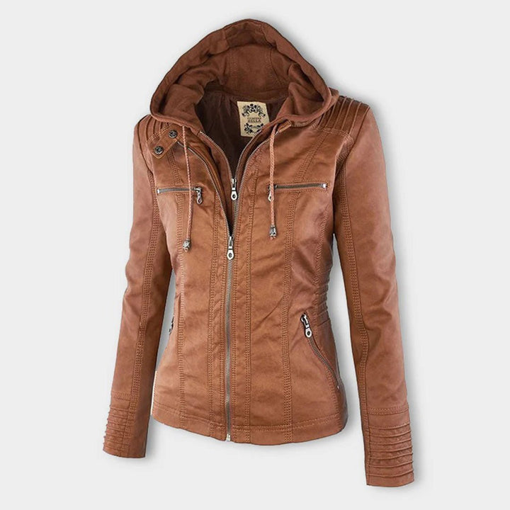 Damen Elegante Thermojacke mit abnehmbarer Kapuze (7)