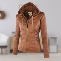 Marie | Damen Elegante Thermojacke mit abnehmbarer Kapuze