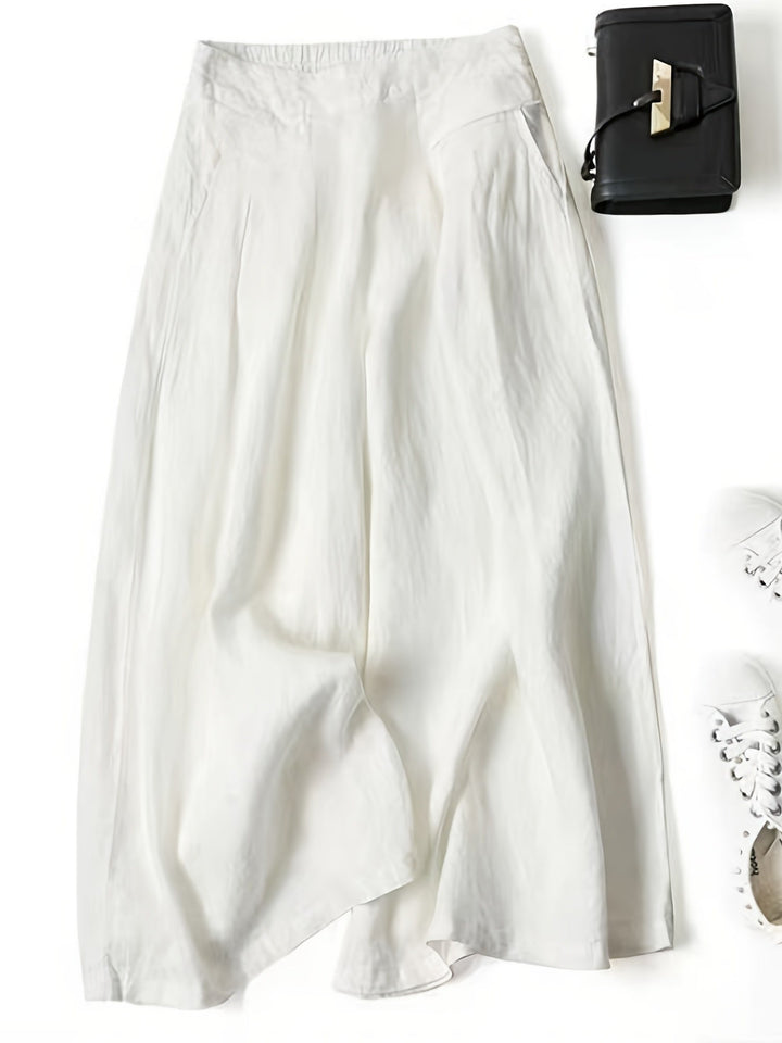 Damen Elegante Weitbeinhose Sommer (5)