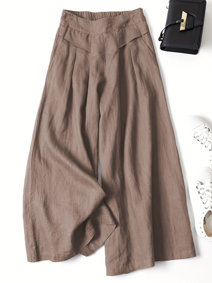 Damen Elegante Weitbeinhose Sommer in Rost