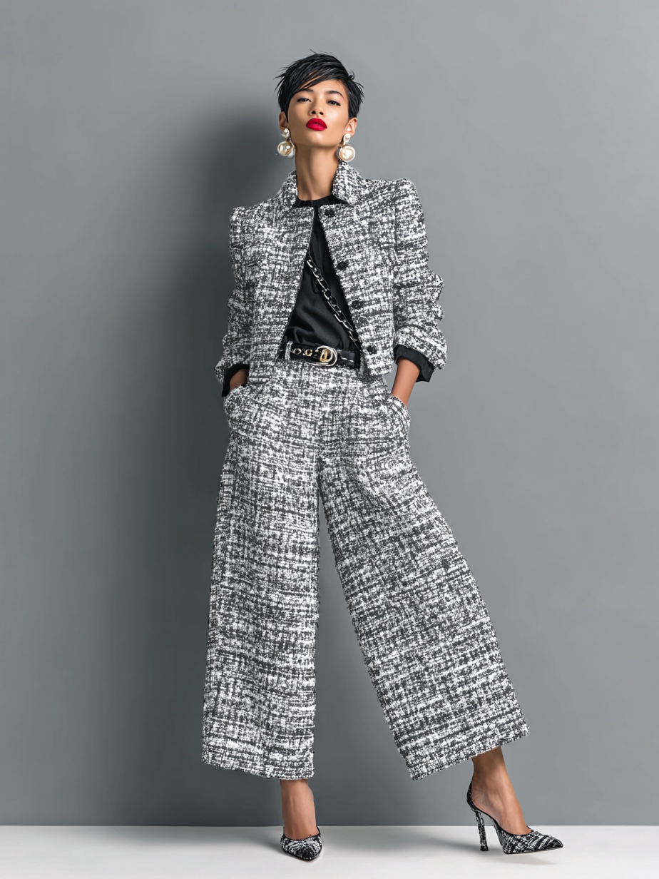 Damen eleganter Business Set Jacke Hose in Grau