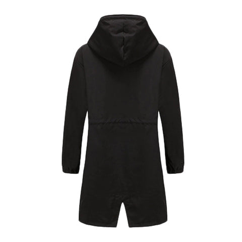 Damen eleganter langer Kapuzen-Trenchcoat