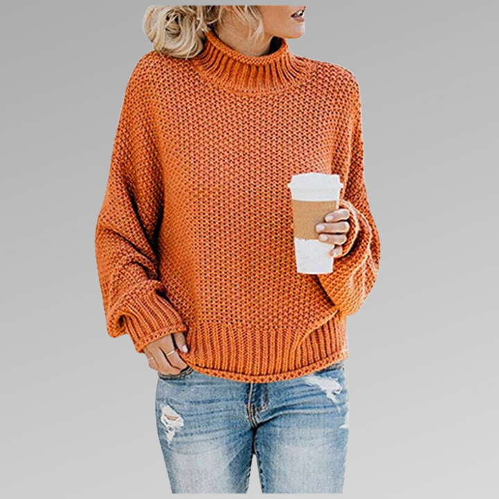 Damen Eleganter Pullover für den Herbst in Orange