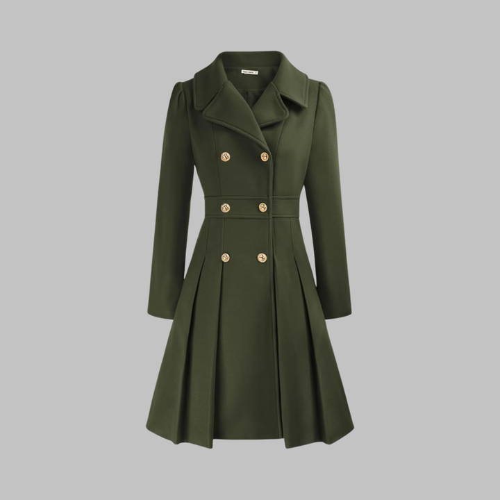 Damen Eleganter Trenchcoat im klassischen Stil in Army Green