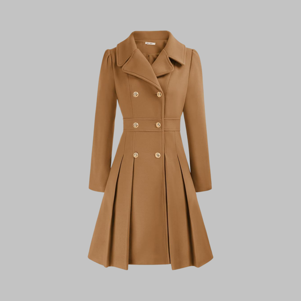 Damen Eleganter Trenchcoat im klassischen Stil in Braun