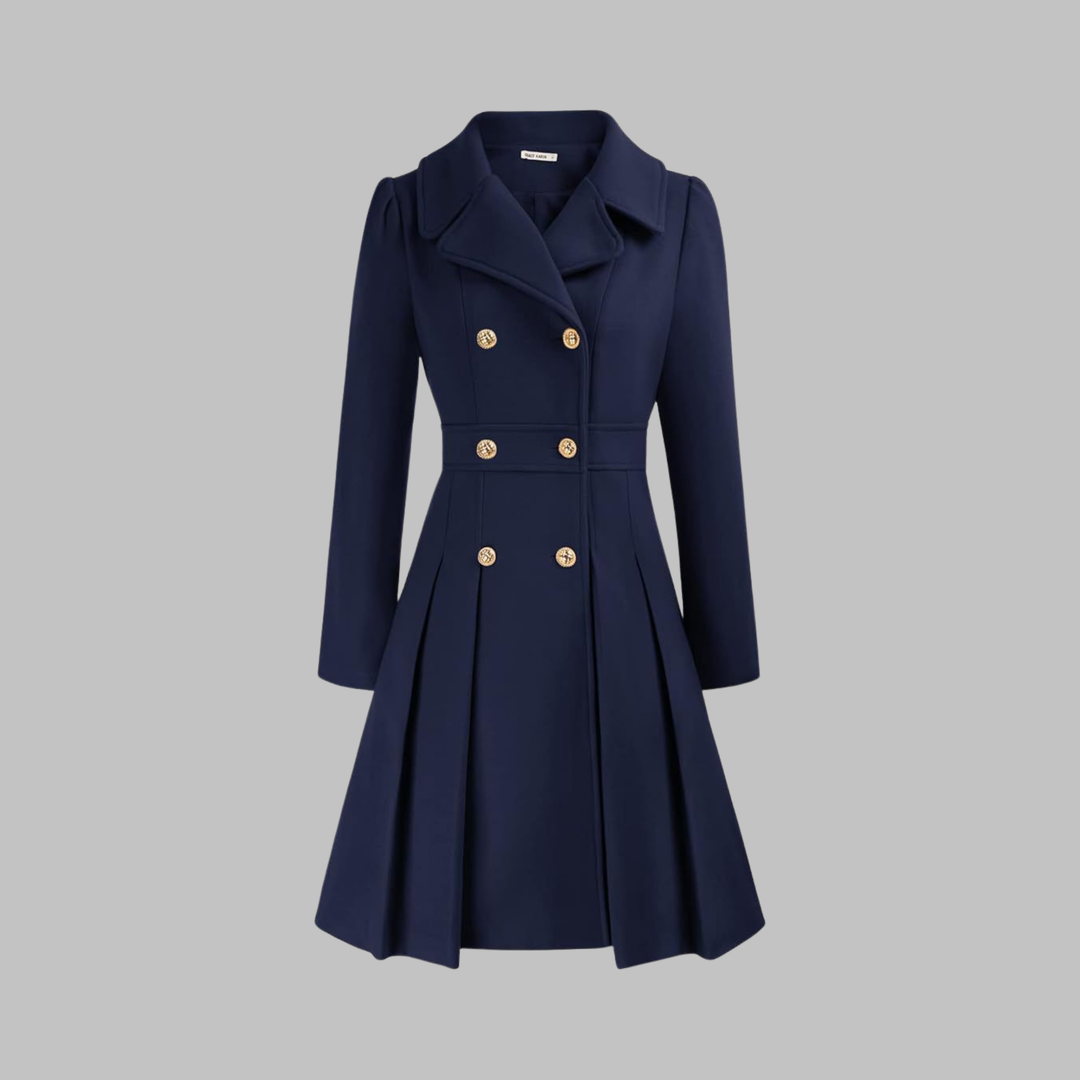 Damen Eleganter Trenchcoat im klassischen Stil in Dunkelblau
