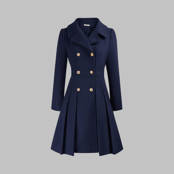 Damen Eleganter Trenchcoat im klassischen Stil in Dunkelblau