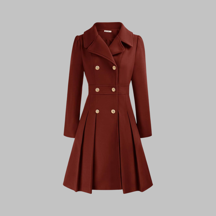Damen Eleganter Trenchcoat im klassischen Stil in Dunkelrot
