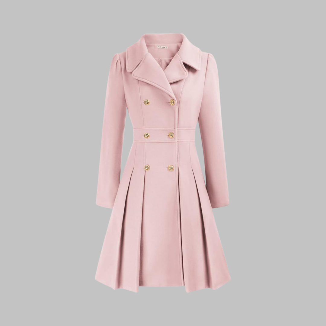 Damen Eleganter Trenchcoat im klassischen Stil in Hellrosa