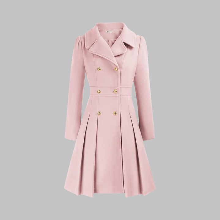 Damen Eleganter Trenchcoat im klassischen Stil in Hellrosa