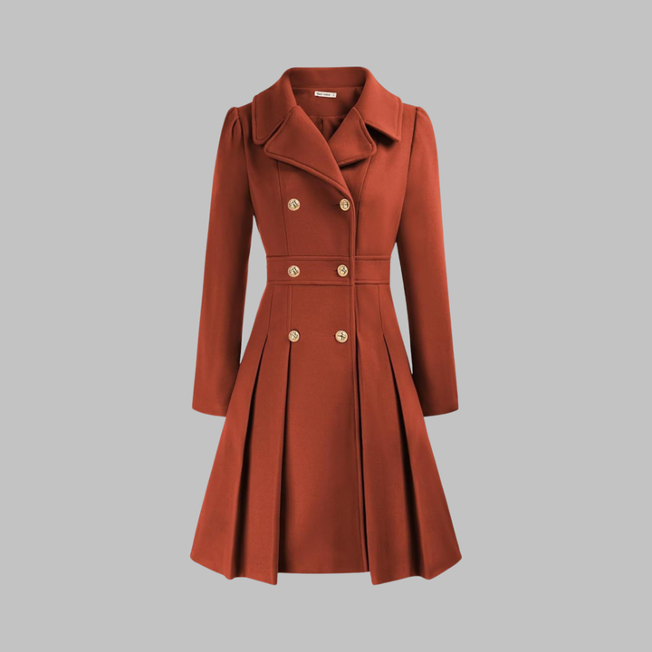 Damen Eleganter Trenchcoat im klassischen Stil in Orange