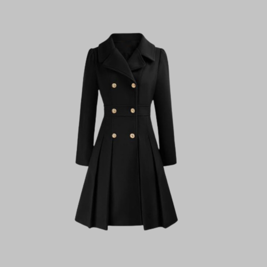 Damen Eleganter Trenchcoat im klassischen Stil in Schwarz