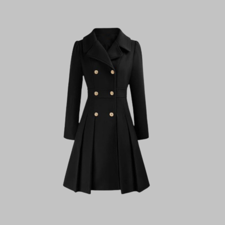 Damen Eleganter Trenchcoat im klassischen Stil in Schwarz