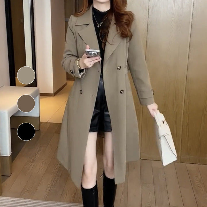 Damen Eleganter Woll-Trenchmantel für Winter (6)