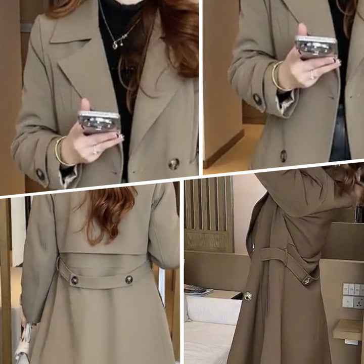 Damen Eleganter Woll-Trenchmantel für Winter (8)