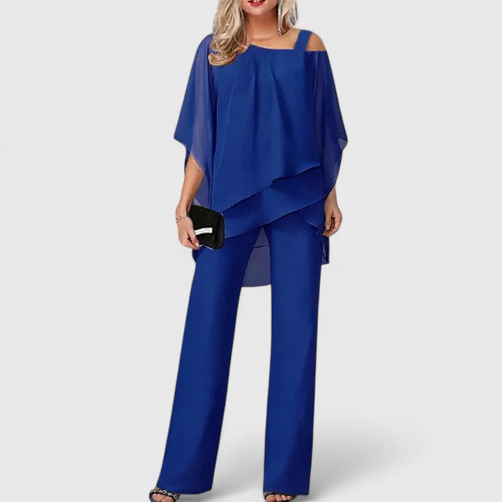Damen Eleganter Zweiteiler mit Tailored-Fit in Sapphire Blue