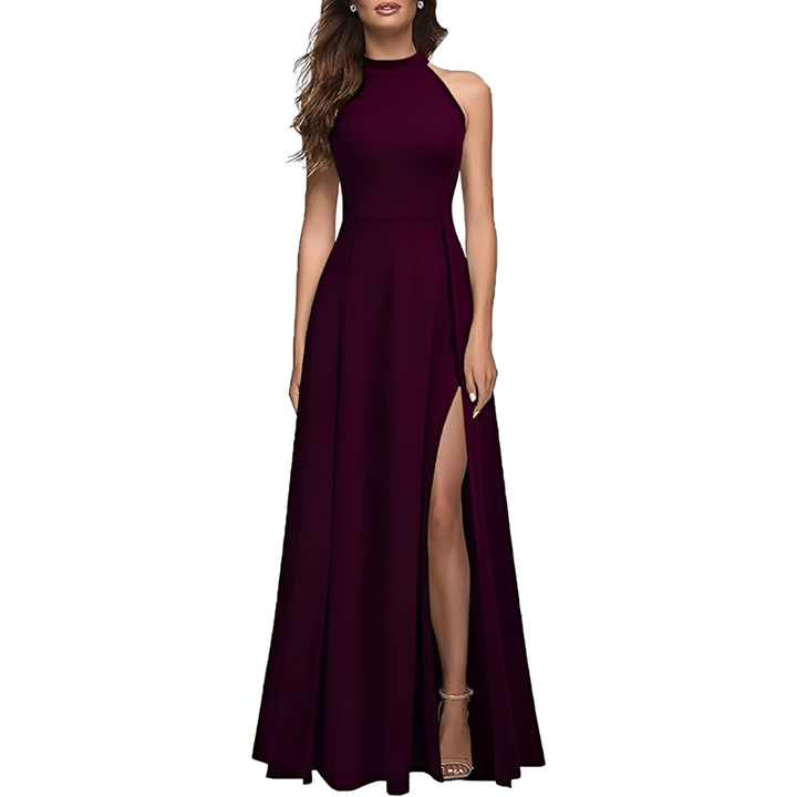 Damen elegantes Abend Maxikleid für Hochzeitsgäste in Burgund