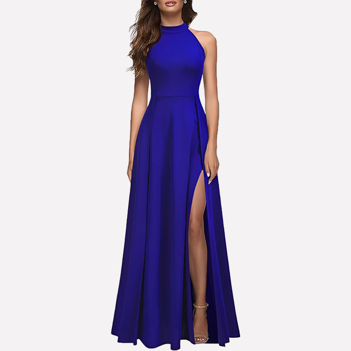 Damen elegantes Abend Maxikleid für Hochzeitsgäste in Hellblau