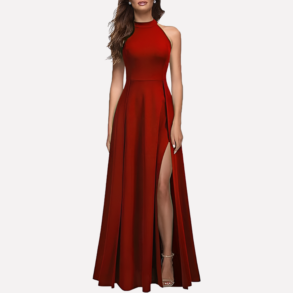 Damen elegantes Abend Maxikleid für Hochzeitsgäste in Rot