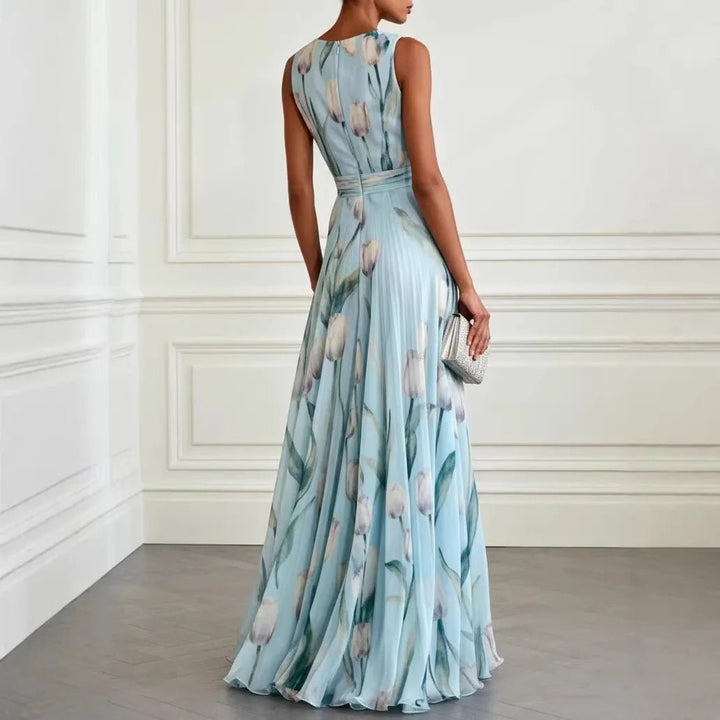 Damen Elegantes Abendkleid Maxi mit Blüten (3)