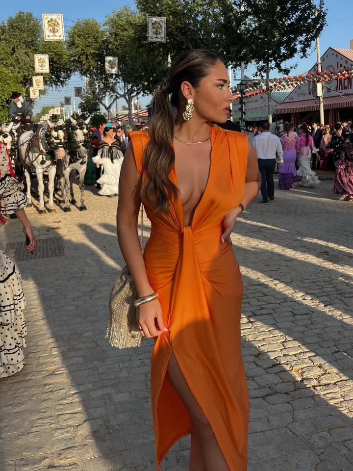 Damen Elegantes Baumwoll-Maxikleid für Festliche Anlässe (14)