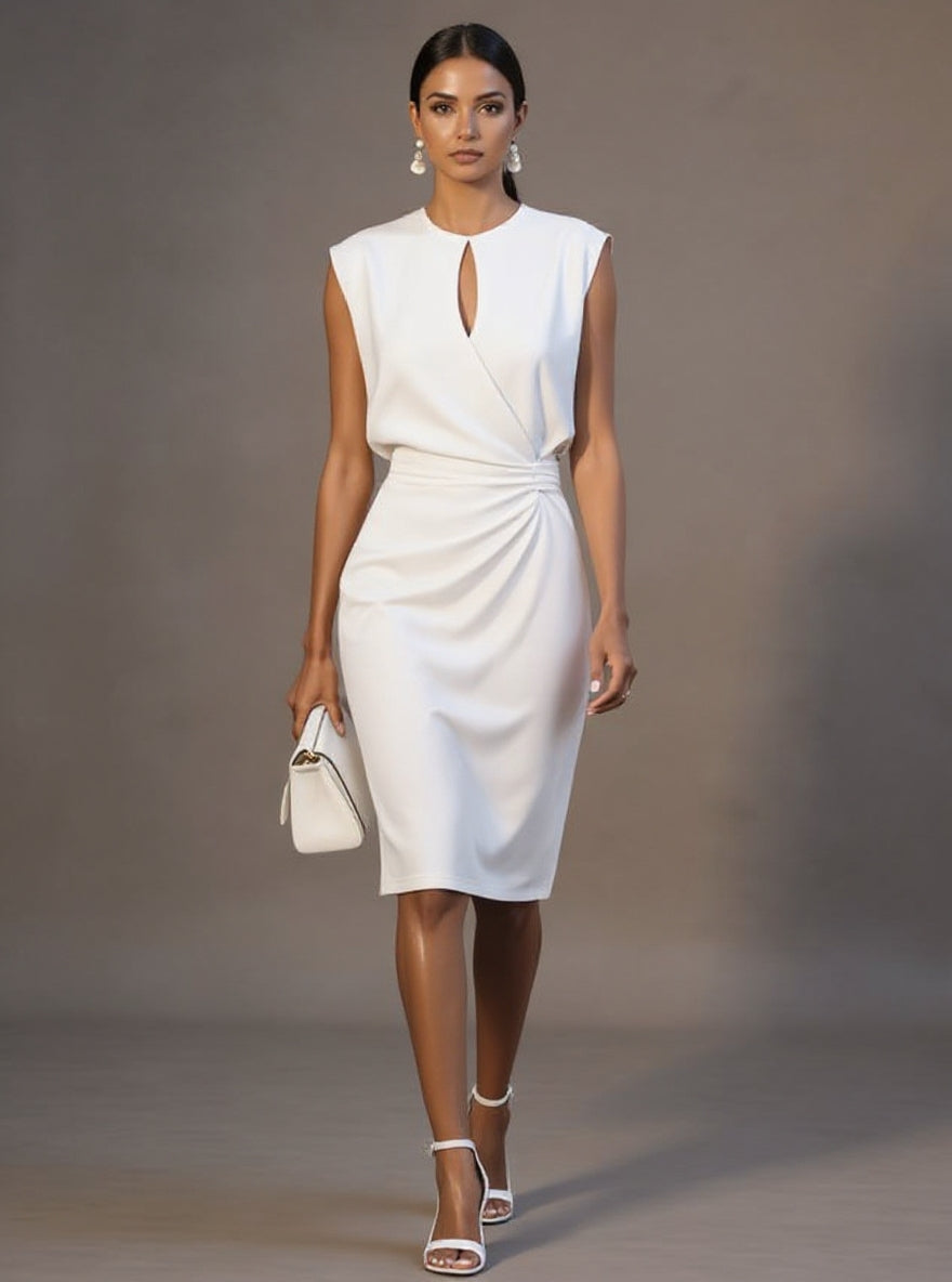 Damen Elegantes Cocktailkleid für Abende in Weiß