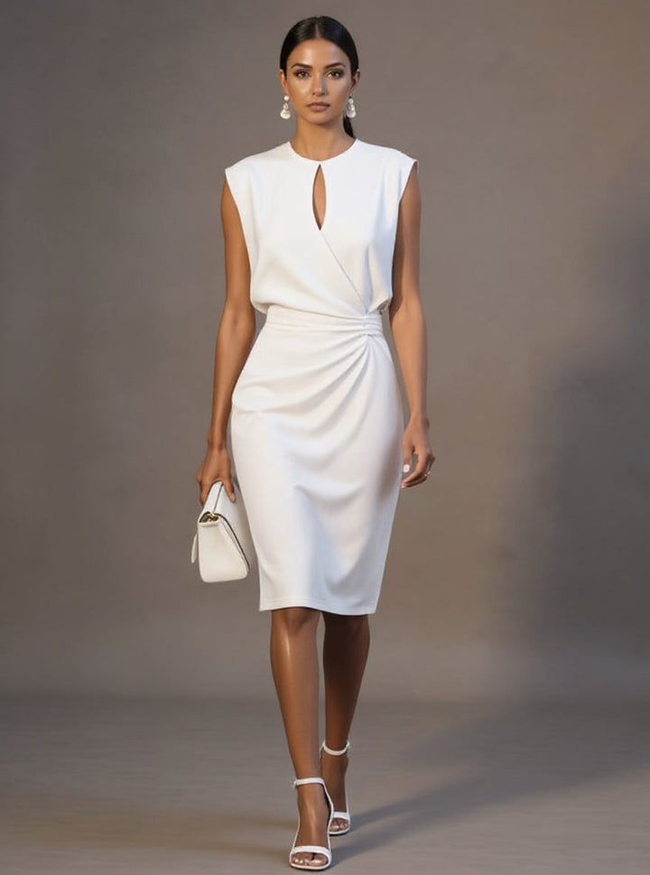 Damen Elegantes Cocktailkleid für Abende in Weiß
