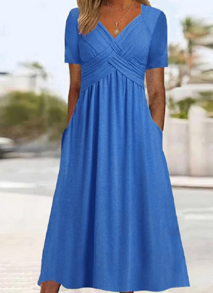 Damen Elegantes Crossover-Abendkleid für jeden Anlass in Hellblau