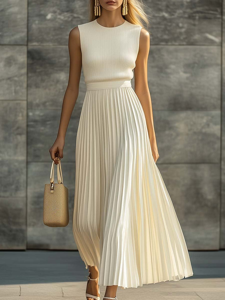 Damen Elegantes Kleid Chiffon Maxi für Hochzeitsgäste in Creme