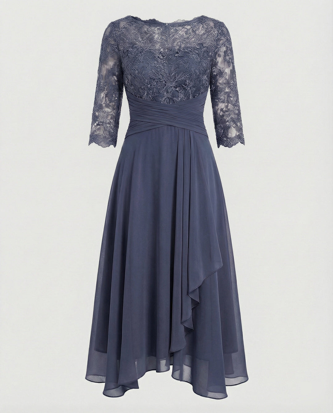 Damen elegantes Kleid für Hochzeitsgäste in Grau