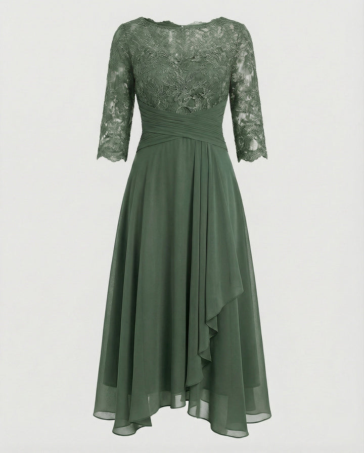 Damen elegantes Kleid für Hochzeitsgäste in Grün