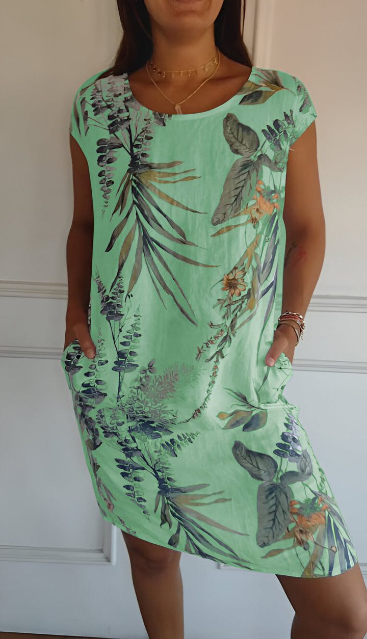 Damen Elegantes Kleid in Midilänge in Grün