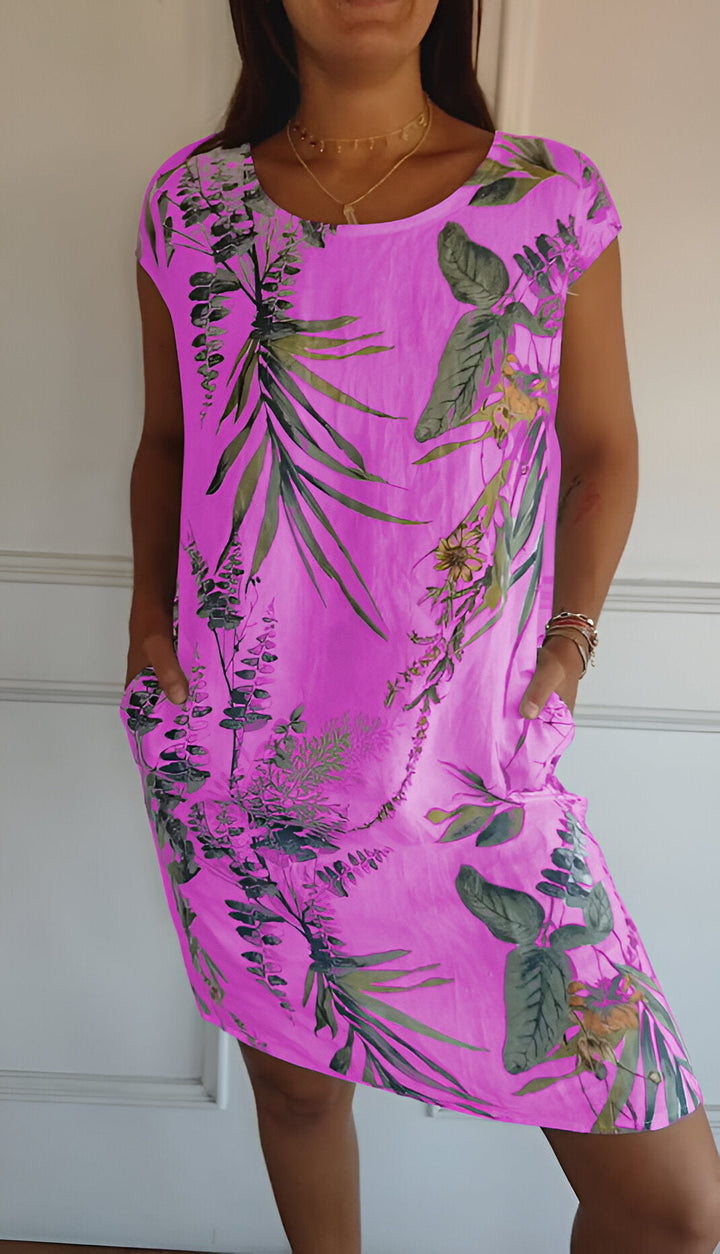 Damen Elegantes Kleid in Midilänge in Lila