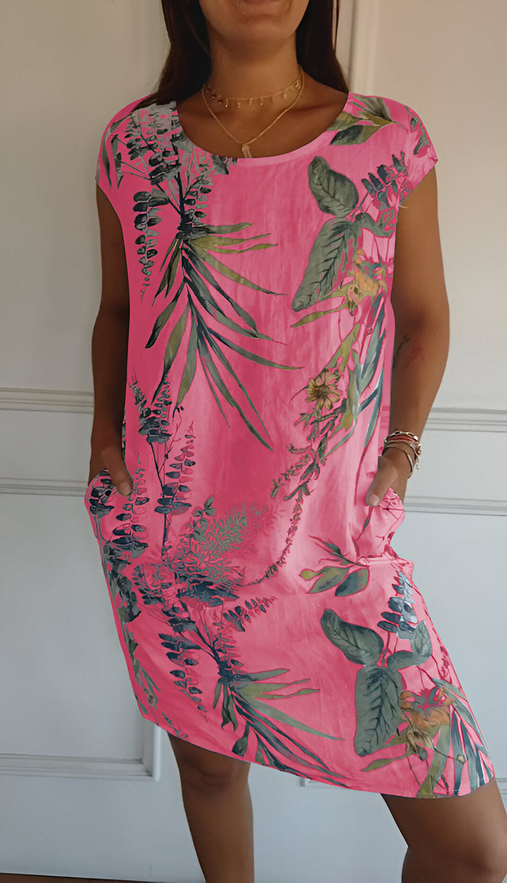 Damen Elegantes Kleid in Midilänge in Rosa