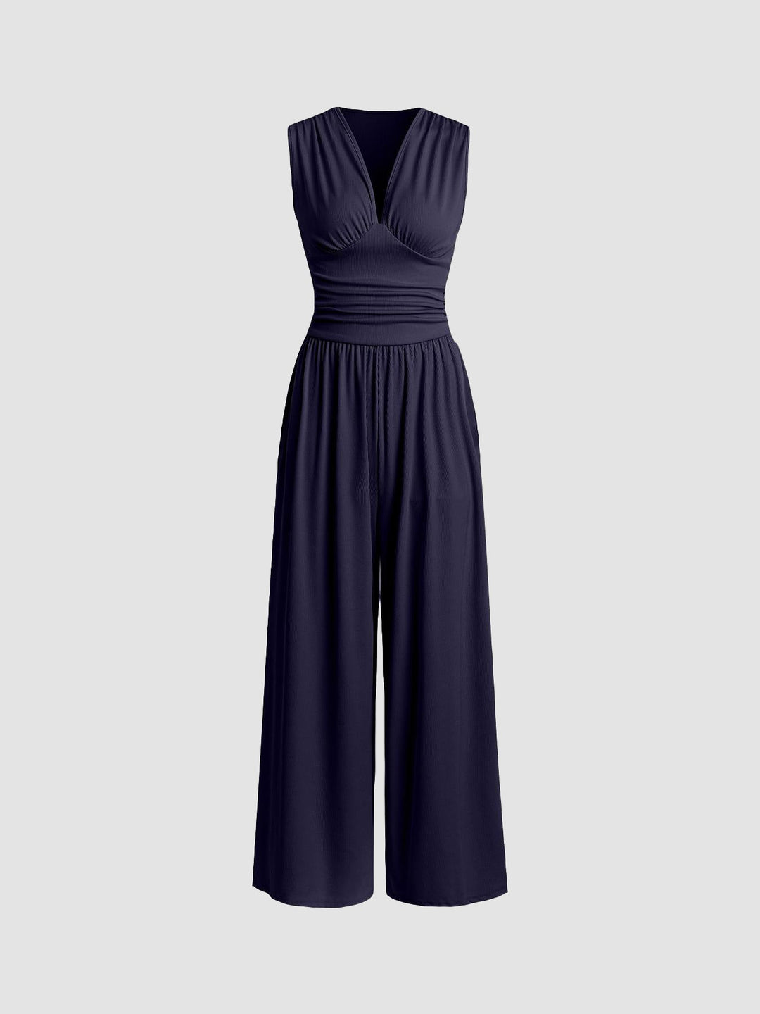 Damen Elegantes Kleid mit breitem Bein in Marineblau