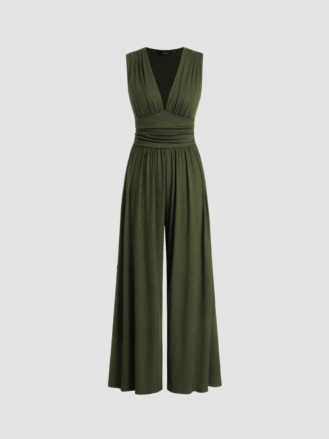 Damen Elegantes Kleid mit breitem Bein in Olivgrün