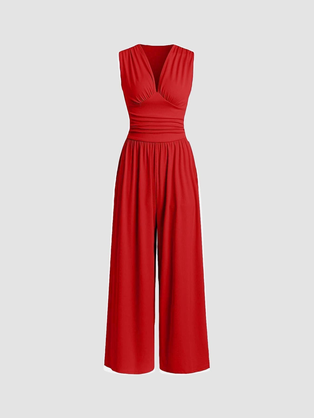 Damen Elegantes Kleid mit breitem Bein in Rot