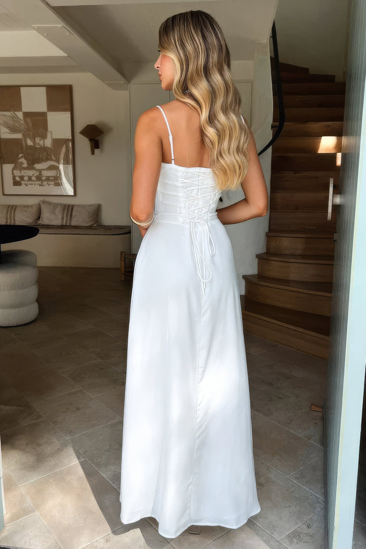 Damen Elegantes Maxikleid für den Sommer in Biały 5