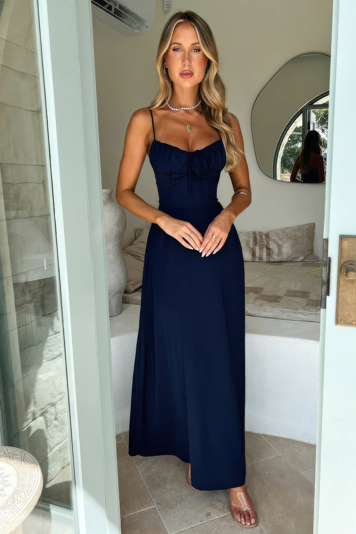 Damen Elegantes Maxikleid für den Sommer in Niebieski 1