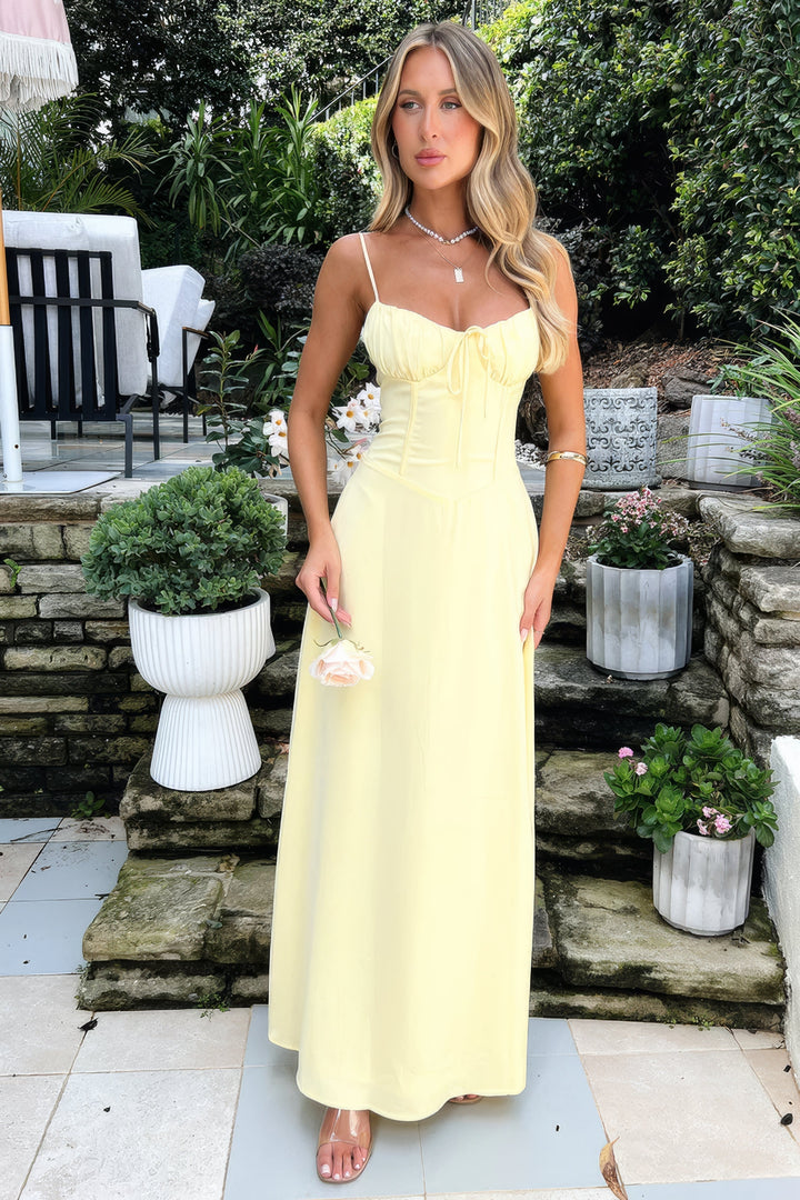 Damen Elegantes Maxikleid für den Sommer in Żółty 3